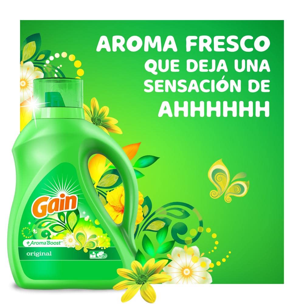 Gain Liquid Laundry Detergent, Original Scent | 78 Loads | 113 fl oz | HE Compatible | Pack of 2