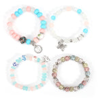 Twinfree Bohemian Bracelets Set for Women, Stackable Boho Stretch Multilayer Colorful Stack Beads Bracelet, Stretchy Beaded Charm Bracelet Ladies 8 Pack