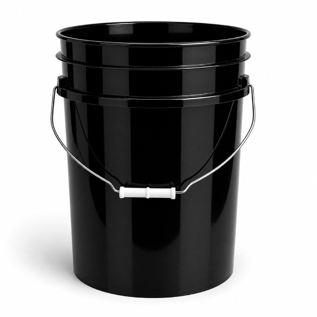 ePackageSupply 5 Gallon Bucket - Food Grade Bucket, Metal Handle Grip, BPA-Free, Heavy-Duty 90 Mil HDPE Plastic Pail, Stackable Utility Container, Made in USA, Lid Not Included, Black, 3 Packs