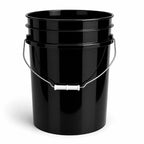 ePackageSupply 5 Gallon Bucket - Food Grade Bucket, Metal Handle Grip, BPA-Free, Heavy-Duty 90 Mil HDPE Plastic Pail, Stackable Utility Container, Made in USA, Lid Not Included, Black, 3 Packs