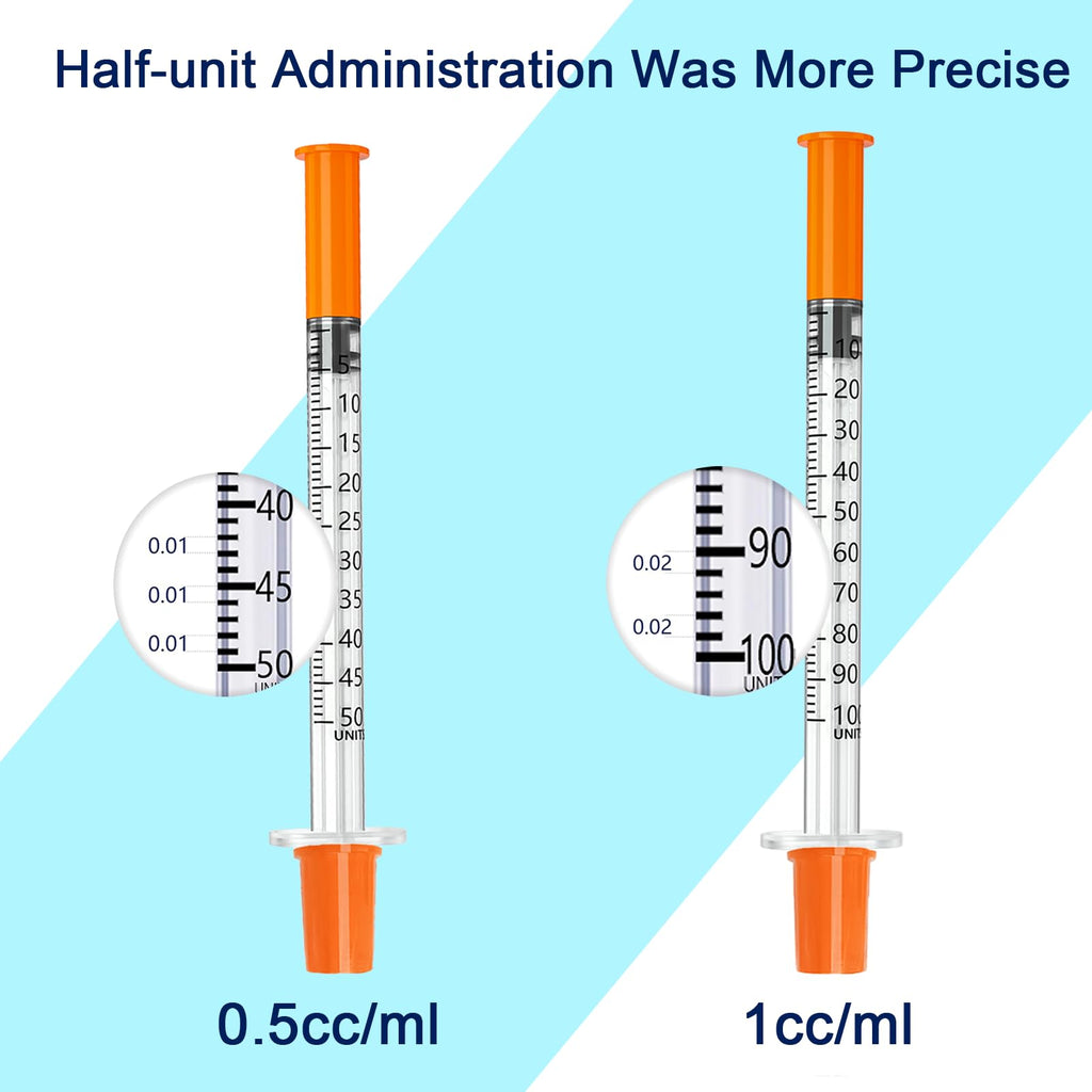 0.5ml/cc 30G 5/16" (8mm) Syringes, Individually Wrapped - Box of 100