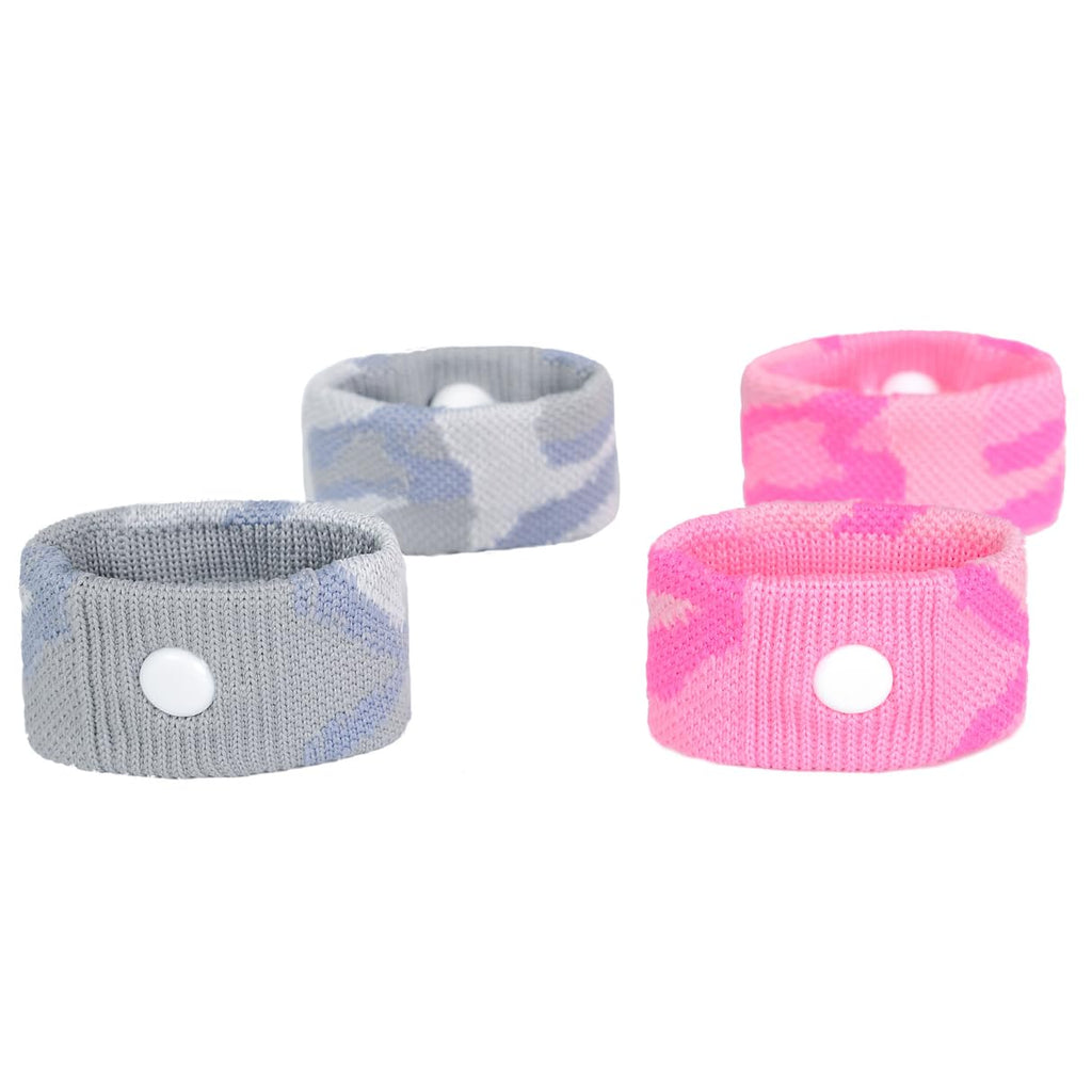 P6 Motion Sickness Bands for Adults, 2 Pack Pink, Grey