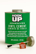 HOOK UP Vinyl Cement – Waterproof Pool Liner Repair Glue for Vinyl & PVC, Fast-Drying Flexible Contact Cement for Inflatables, Air Mattresses, Boats, Tarps, Hot Tubs & Pool Patch Repairs (16 oz)