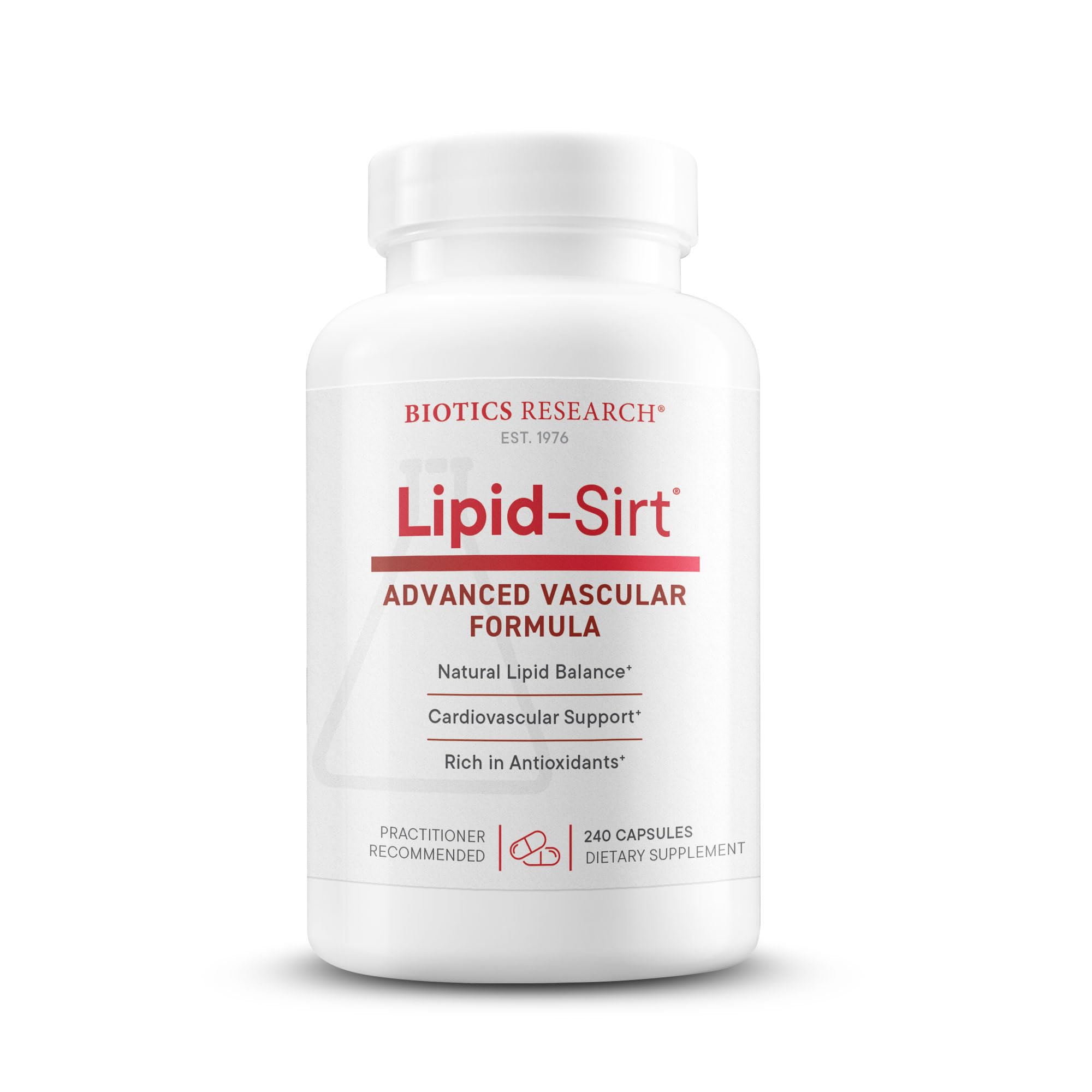 Biotics Lipid SIRT Supports Vascular Integrity, Supports Healthy Lipids and Cardiovascular Health 240 Capsules