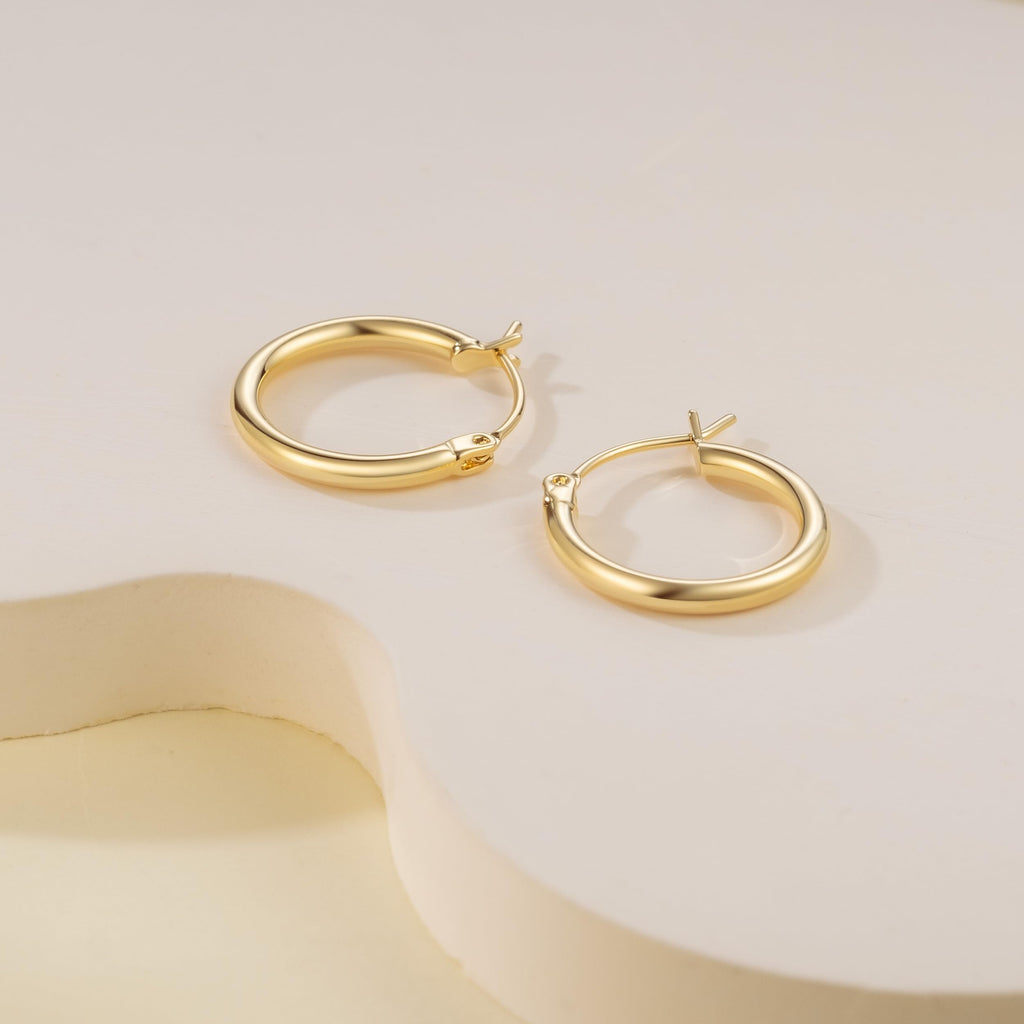 Hoop Earrings, Huggie Hoop Earrings for Women, Hypoallergenic Lightweight Small Hoop Earring for Womens 14mm/16mm/18mm (16mm)