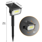 LANSOW Solar Spot Lights Outdoor, [2 Pack/76 LED] 2-in-1 Solar Landscape Spotlights, 3 Modes IP65 Waterproof Dusk to Dawn Solar Powered Flood Wall Lights for Outside Yard Garden Path(Cool White)