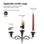 Viscacha 5-Arm Black Metal Candelabra Halloween Taper Holder Decor