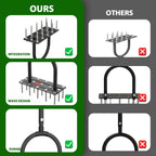 Aerator Lawn Tool Lawn Aerator -Heavy Duty Manual Grass Aerator with 15 Iron Spikes, Height Adjustable, Yard Aerator Tool for Lawn（Black）