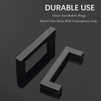 KNOBWELL 6 Pack 3-1/2 inch Black Kitchen Cabinet Door Handles, Stainless Steel T Bar Dresser Drawer Pulls - Hole Centers 3.5 inch(90mm), Overall Length 4 inch