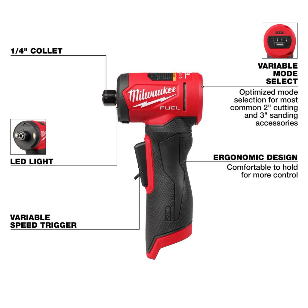 Milwaukee Electric - M12 Fuel 1/4 INCH Right Angle DIE Grinder Tool