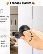 Gobrico 8 Pack Matte Black Privacy Bed/Bath Door Handle Levers, Reversible Keyless Wave/Drop Style Zinc Alloy Knob for Interior Doors