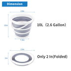 2 Pack Collapsible Buckets 10L 2.6 Gallon Cleaning Bucket Mop Bucket Folding Foldable Portable Small Plastic Water Supplies for Outdoor Garden Camping Fishing Car Wash Space Saving
