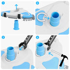 2026 Enhanced TidyMister Pool Vacuum Head with Wheels,Steering Handle Swimming Pool Vac with Side Brush & Rotatable Hose Adapter(Safe for Vinyl Liner) for Inground & Above Ground Pools - Triangle