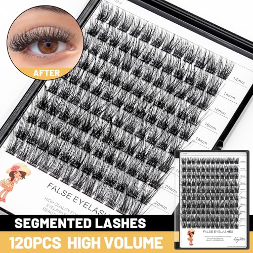 Mixed Size Kit with Applicator and Lash Bond & Seal 8-14mm/10-16mm/14-20mm Mix D Curl/DD Curl Makeup Cluster Grafting Eyelashes Individual Extension (8-14mm Mixed Lashes Kit)