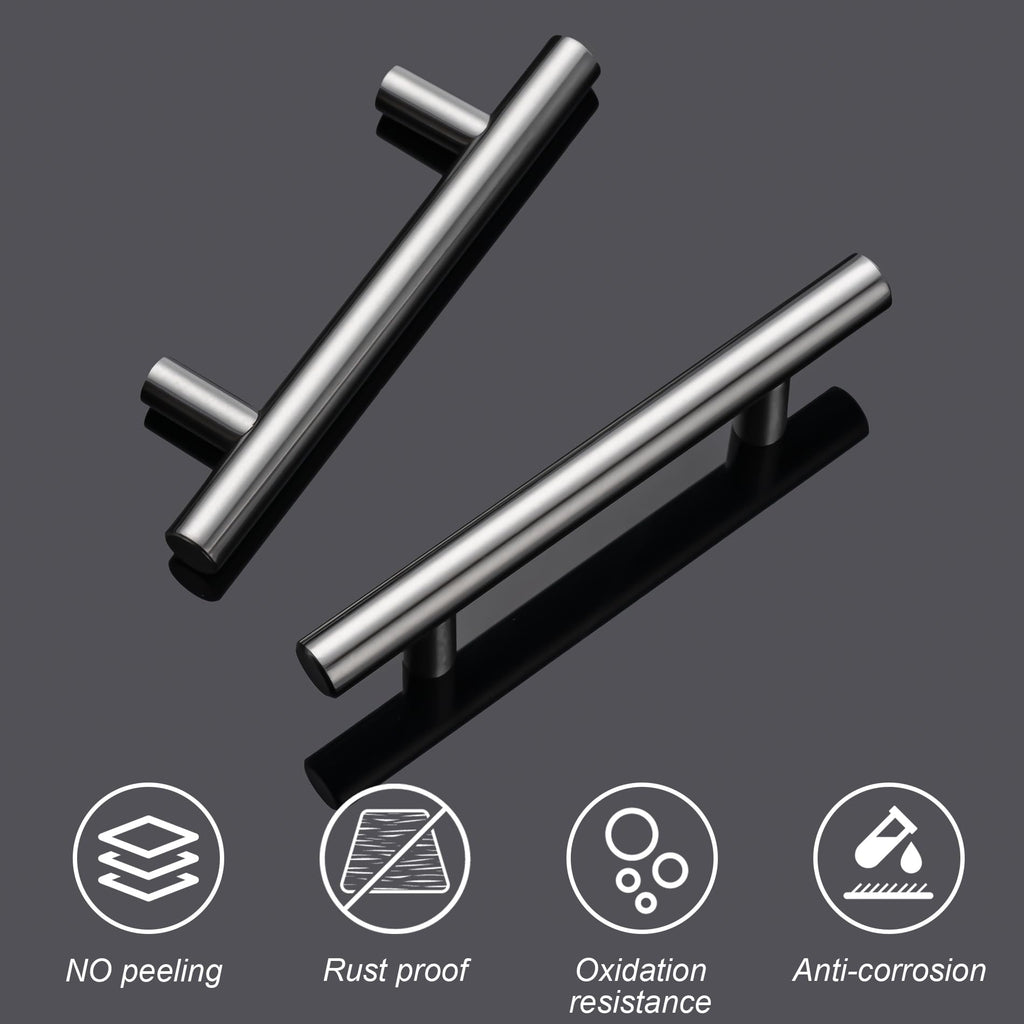 Aegero 15 Pack Cabinet Pulls Brushed Brass Stainless Cabinet Handles, for Kitchen and Bathroom Cabinets, 5 Inch Length, 3 Inch Hole Center