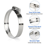 8 Inch Hose Clamp, 10 Pack Stainless Steel Clamps for 7 Inch to 8 Inch Hose Pipe, Adjustable Large Worm Gear Clamps for Air Ducting, Dryer Vent Hose, Plumbing, Automotive, Mechanical