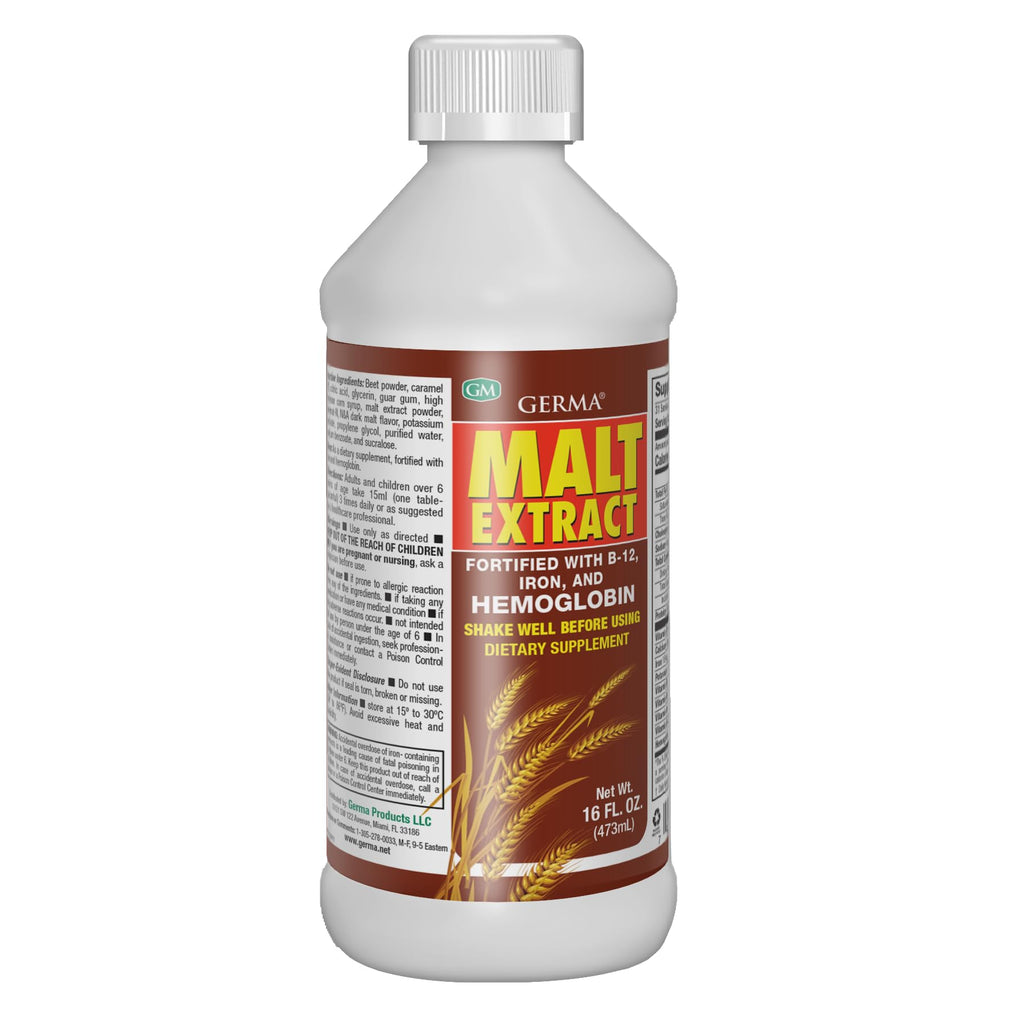 Germa Malt Extract (Extracto de Malta) – Liquid Dietary Supplement for Energy & Vitality – Rich in B-Vitamins & Essential Minerals – Traditional Nutritional Support – 16 fl oz