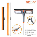 Eazer 3-in-1 Window Squeegee Cleaner, 76'' Spray Window Squeegee with 5-Section Extension Pole, Microfiber and Chenille Cloth, Window Washing Equipment for Indoor/Outdoor Windows, Car Glass