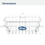 Drive Medical 10200B Walker Basket, Basket for Folding Walker with Cup Holder, White