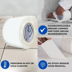 BlueTex Insulationㅤ3 Wide x 180' Long White Vapor Barrier Seam Tape - 4 Rolls Bulk Pack, Great for Crawlspaces, Waterproofing, Insulation Repairs, Underlayment Seams, Metal Building Insulation Seams