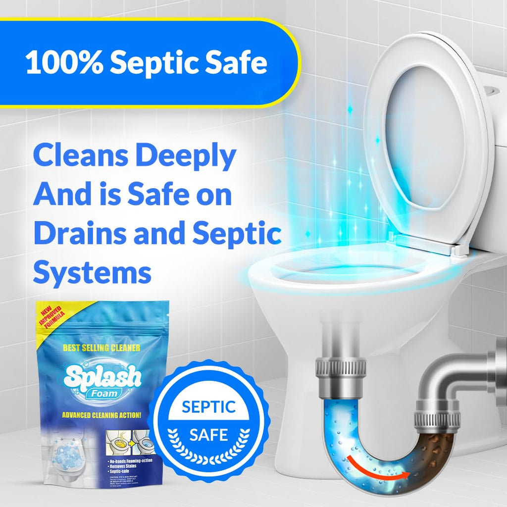 Splash Foam Toilet Cleaner - Self Activating Cleaning Powder for Toilet Bowl Cleaning