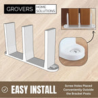 3-Pack Sliding Closet Door Floor Guide Bracket | Universal Fit for 1-3/8" Width Bypass Doors (Gray) | Grovers Home Solutions