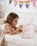 VLANDO Musical Jewelry Box for Girls, Arc Design with Spinning Ballerina Large Compartment for Small Treasures, Plays Canon Melody, Built-In Mirror and Soft Carry Handle, Birthday Christmas Gift
