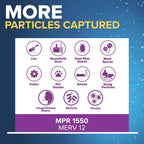 Filtrete 20x25x5 Air Filter MERV 12, MPR 1550 Certified Asthma & Allergy Friendly 1-Pack, Fits Trion AirBear, AC Furnace HVAC Filters, Pleated Electrostatic (Actual Size 19.56 x 24.13 x 4.75 in)