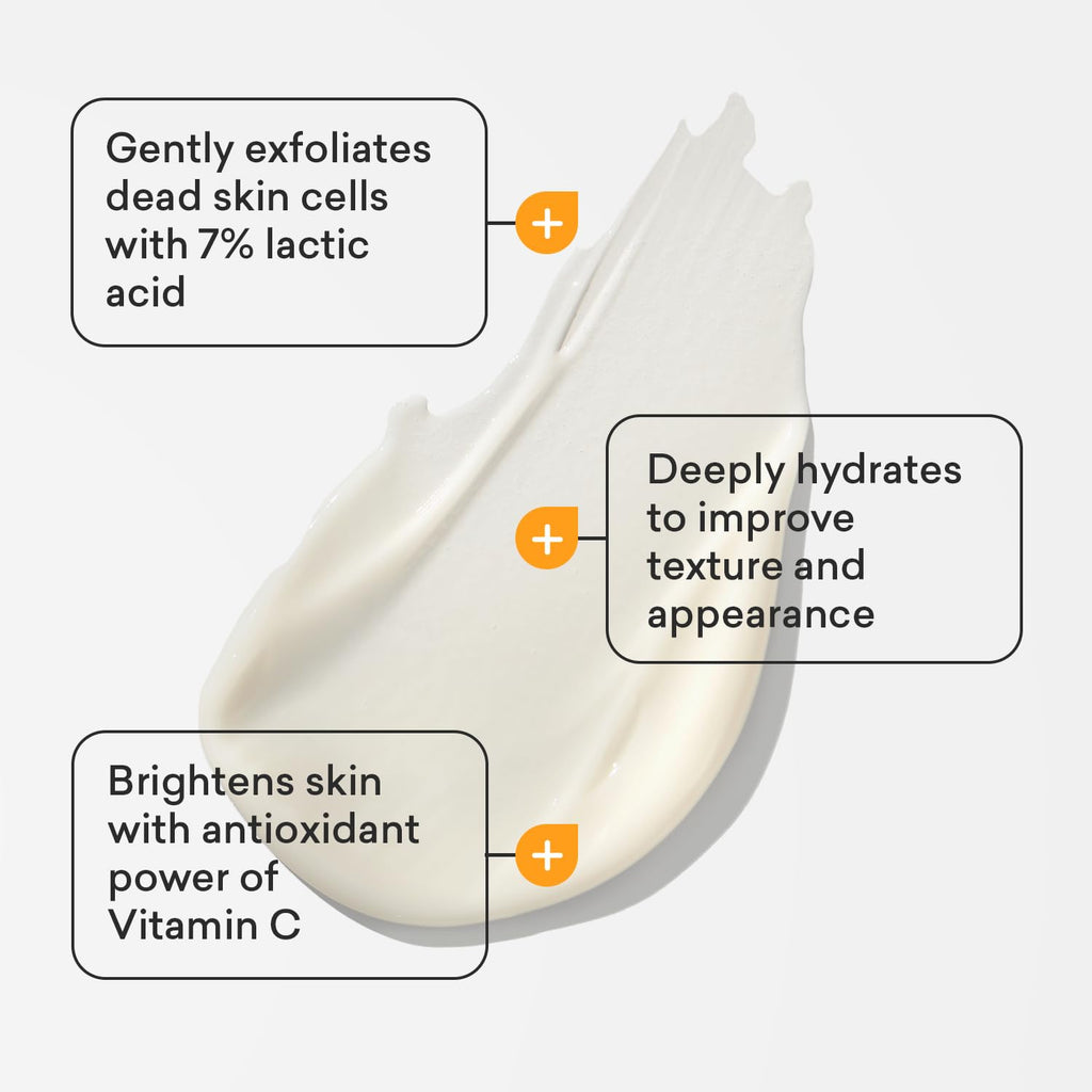 AmLactin Daily Vitamin C Lotion – Brightening Body Lotion for Dry Skin - No-Scrub Exfoliator and Moisturizer with 7% Lactic Acid AHA and Vitamin C, 7.9 oz (Packaging May Vary)