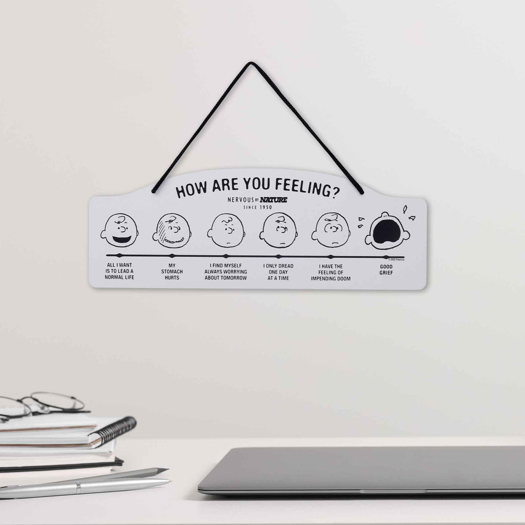 Peanuts How Are You Feeling Hanging Metal Sign