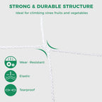 3 Packs 5 x 30ft Kikhope Plant Trellis Netting, Heavy-Duty Polyester Grow Net, Garden Trellis Netting with Square Mesh for Climbing Plants, Vegetables, Fruits, and Flowers, White