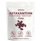 BELANO Nuvapure Astaxanthin12mg，Easy to Swallow, Non-GMO，4-Month Supply，120 Softgels