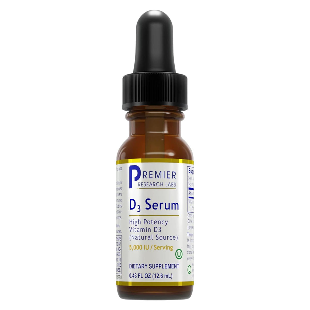 Premier Research Labs Vitamin D3 Serum - Liquid Vitamin D Oil Drops for Adults, Liquid Vitamin D3 5000 IU, Sublingual Vit D3 Liquid - 0.43 fl oz