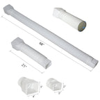 plusgutter White-2pack Rain Gutter Downspout Extensions Flexible, Drain Downspout Extender,Down Spout Drain Extender, Gutter Connector Rainwater Drainage,Extendable from 21 to 68 Inches