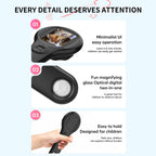 Ashfly Magnifying Glass - Mini LED Pocket Microscope for Kids(5-10 Years) - Educational Science Kit Durable Design - Ideal Gift for Girls (Black)