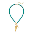 FAUTHENTICUTE Chunky Gold Fish Pendant Necklace for Women