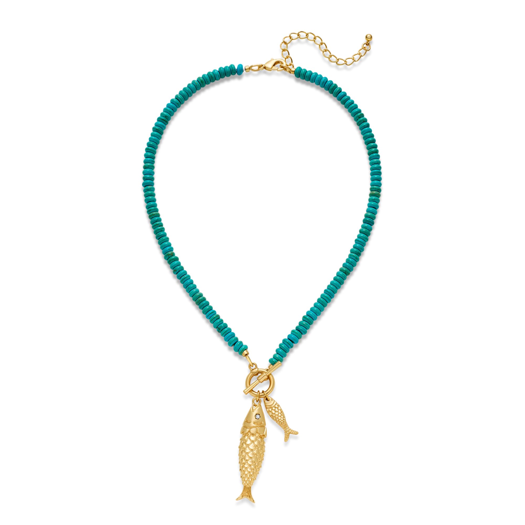 FAUTHENTICUTE Chunky Gold Fish Pendant Necklace for Women