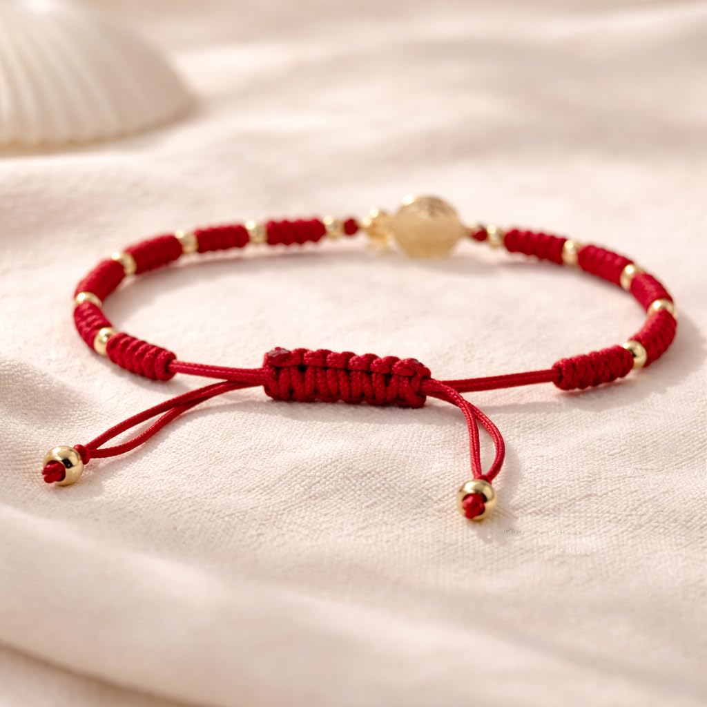 St Benedict Medal Red String Adjustable Bracelet for her Pulsera San Benito