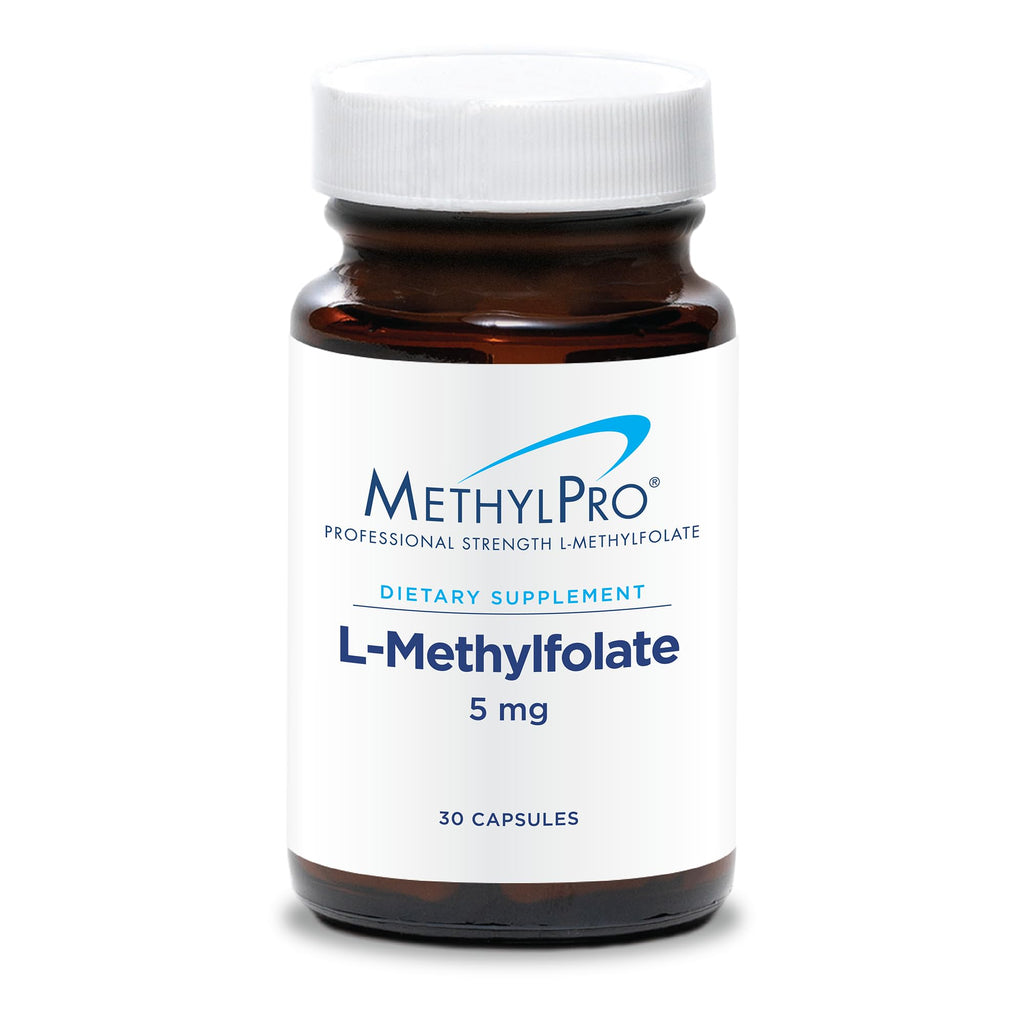 MethylPro L-Methylfolate 5 mg - Supports a Healthy Mindset - Active Folate for Methylation Support & Biochemical Reactions - Highly Bioavailable - Flexible Dosing - 30 Servings - 30 Capsules