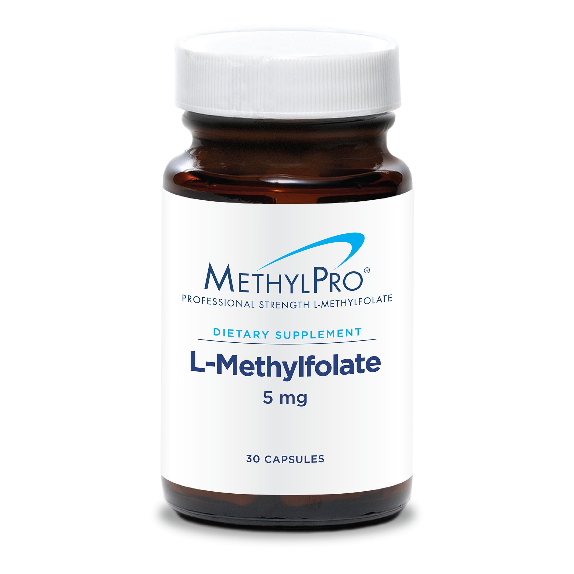 MethylPro L-Methylfolate 5 mg - Supports a Healthy Mindset - Active Folate for Methylation Support & Biochemical Reactions - Highly Bioavailable - Flexible Dosing - 30 Servings - 30 Capsules