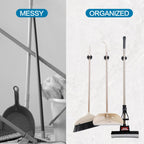 JAMEND CLXP 24PCS Broom and Mop Holder, Heavy Duty Garden Tool Organizer Rack Rake and Shovel Handle, Stainless Steel Mop Hanger. Wall Mounted with Screws.Matte Black