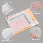 Svaldo 100pcs Frosted Zipper Bags for Clothes, Zipper Poly Clothing Bags for Packaging T-Shirt, 3 Mil, 14X12" with Vent Holes and Reinforced Sides, Frosted Bags for Shirt Packaging and Selling