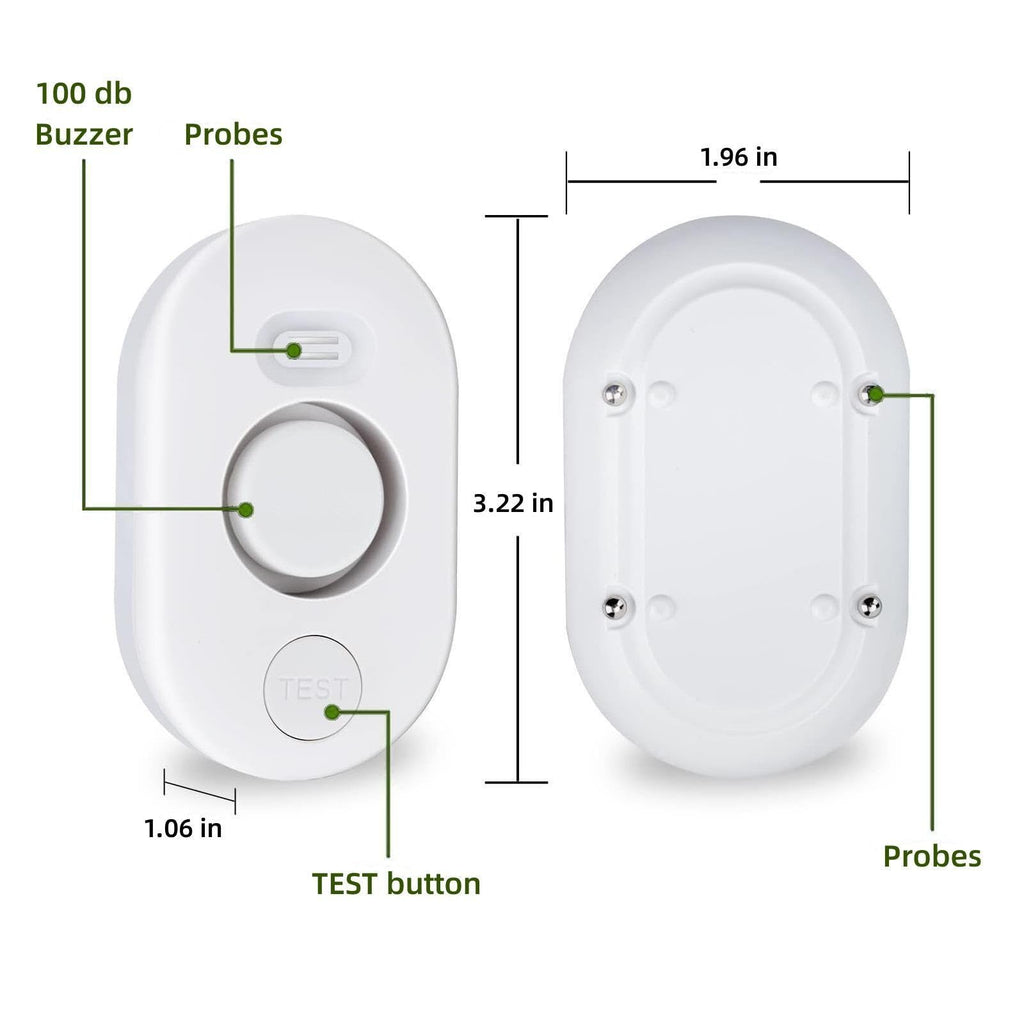 Water Leak Detector Sensor Alarm: Home Water Flooding Monitor Smart Sink Overflow Monitoring Adjustable Wet Moisture Alert Pipe Leakage Drip Detection Warning for Basement Floor 4Pack