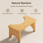 Squatting Potty for Adults Foldable, 7In Bamboo Toilet Stool Squat Adult and Kids, Wood Travel Poop Stool for Bathroom, Wooden Portable Toilet Foot Step, Premium Flip Pooping Potty Stool