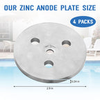 Dairrr Fuuu Pool Zinc Anode Weight Plate, Anti-Electrolysis Sacrificial Anode for Salt System Swimming Pools Against Corrosion and Electrolysis, Keep Your Skimmer Basket in Place, 4 Pack