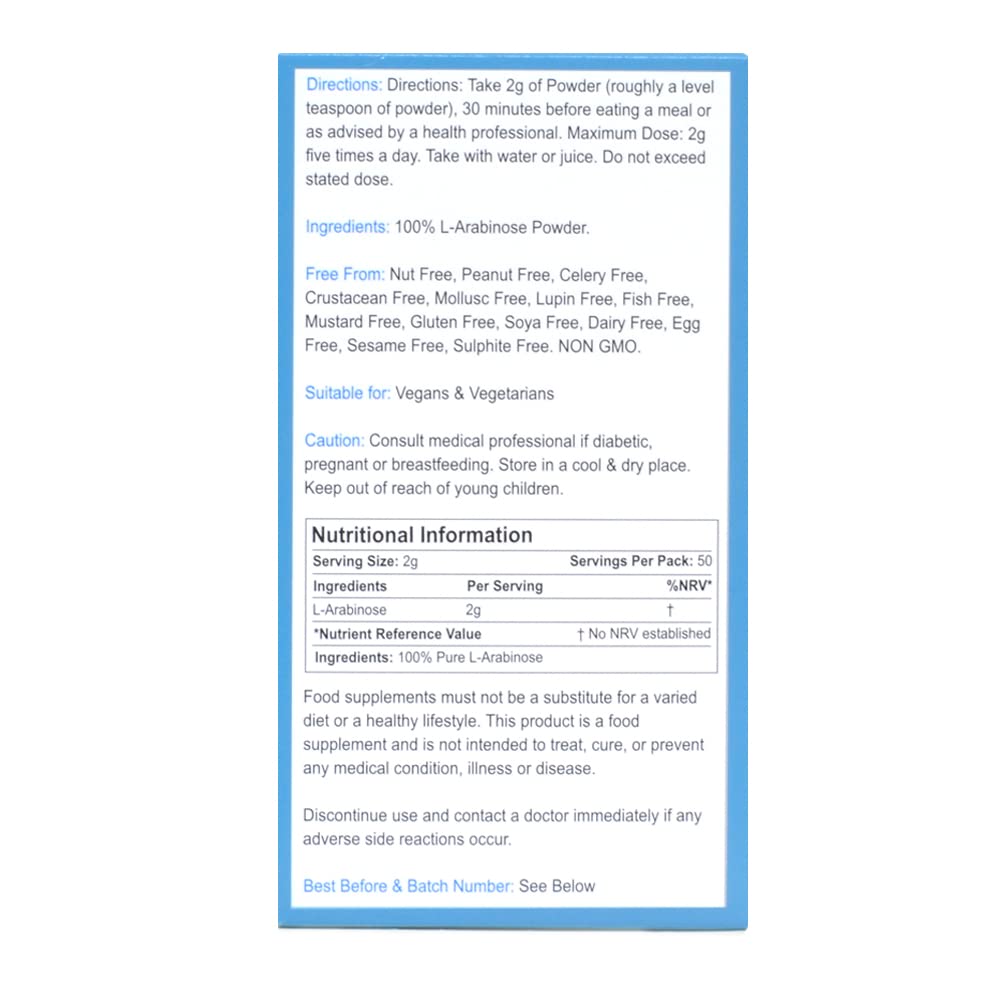 L-Arabinose Original Powder - Sugar Alternative | 100g / 3.53oz
