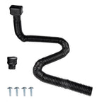 Prestantious 16.5ft Long Downspout Extender, 3.1" OD Gutter Downspout Extensions Pipe for 3"×4" and 2"×3" Downspout, Inside Diameter 2.6 Inches, Flexible Pipe Stretched Length 16.5ft, Black,1-Pack