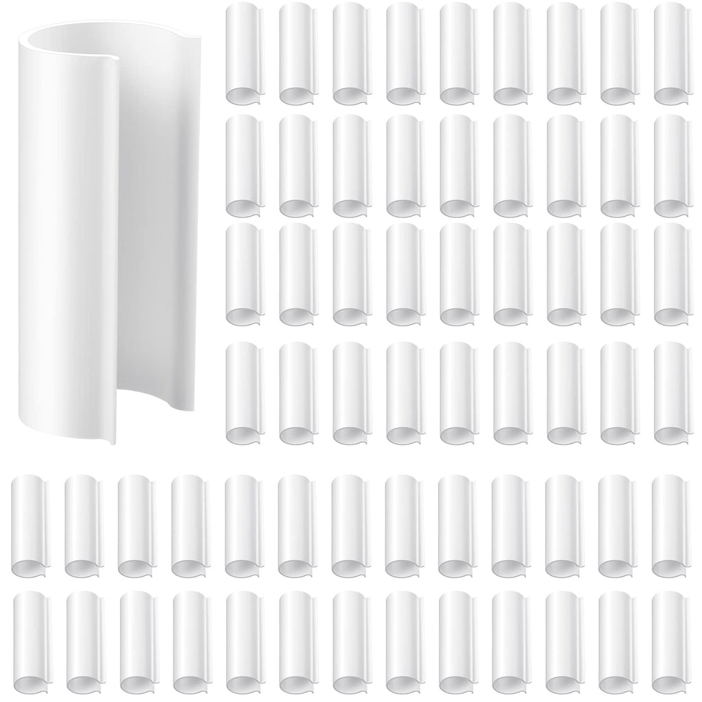 Jetec 64 Pieces PVC Pipe Clips Pool Cover Clamps for Above Ground Pools for Greenhouses, Row Covers, Shelters, Bird Protection, 2.4 Inches Long(3/4 Inch,White)