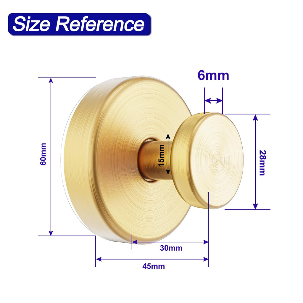 Bntuk Suction Cup Hooks for Shower, Towel Hooks for Bathroom Window Glass, Bath Robe Looafh Hook for Hanging - 2 Pack, Gold