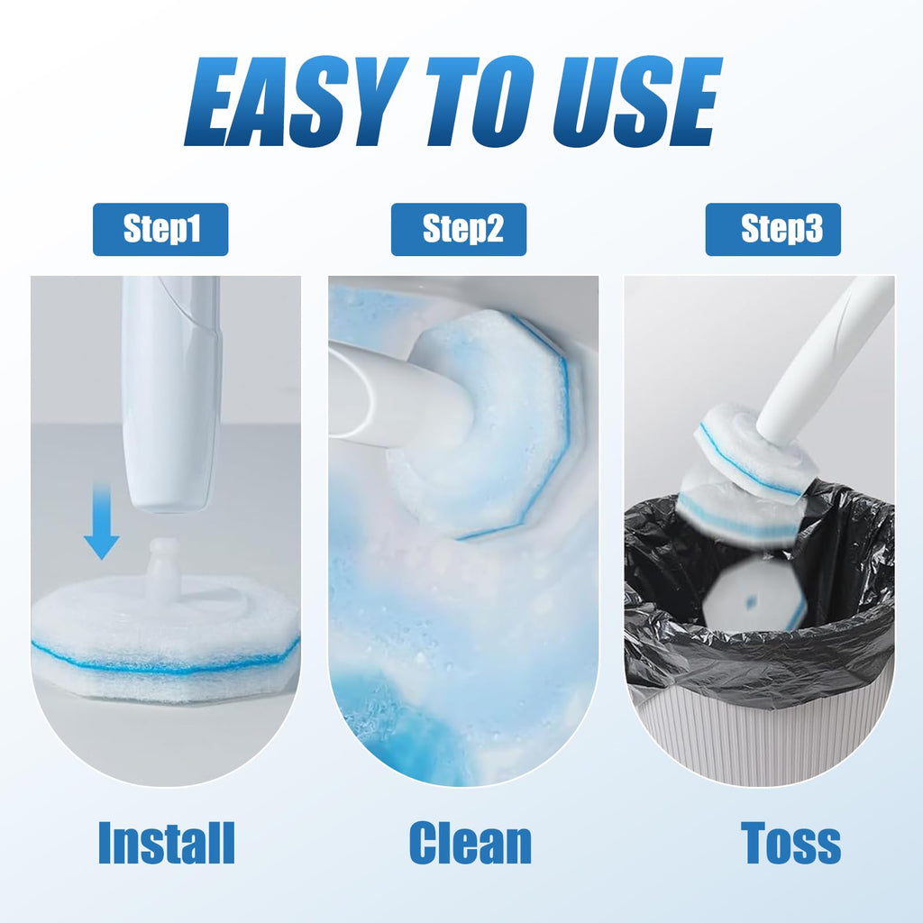 100PC Toilet Bowl Wand Refills, Replacement Heads for Bathroom Washroom Cleaning Pads, Disposable Toilet Brush Refills Compatible with Household Brushes Scrubbers Cleaning Refill Pads Local Stock